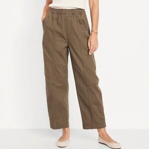 NWT Old Navy High Waisted Barrel Leg Ankle Pants in Reishi Olive Green
